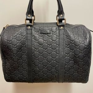Gucci Top Handle Embossed Black Bag-Authentic